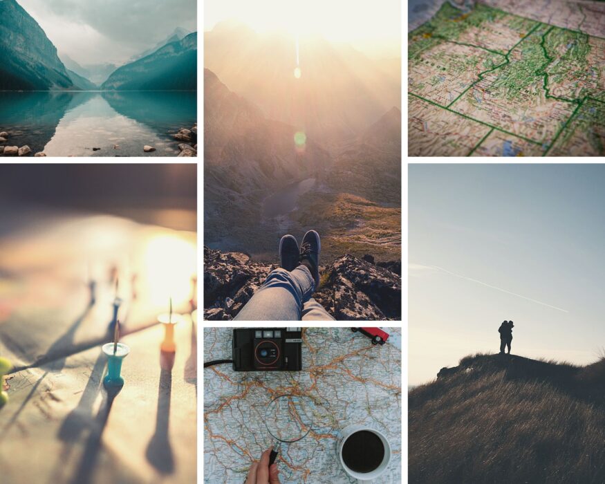 About 2 Action maps collage pins about page