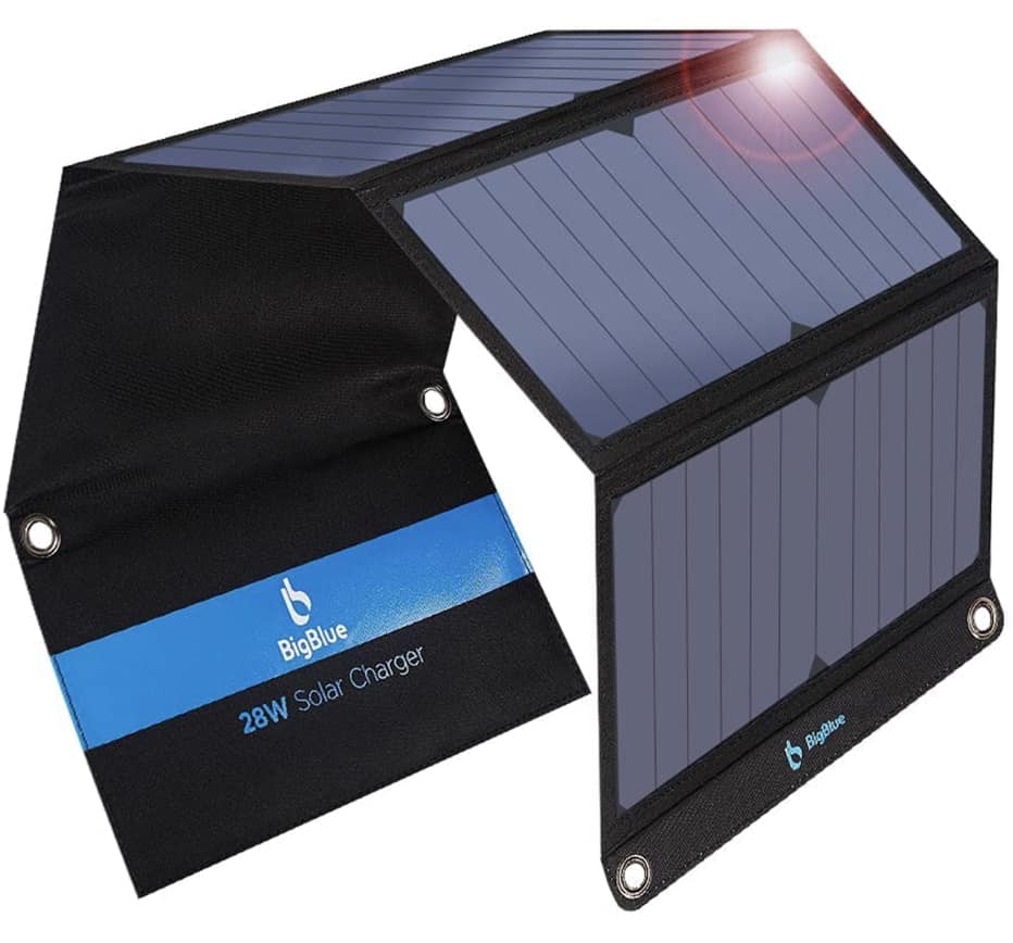 Product display A display of the Big Blue 3 Portable Solar Charger