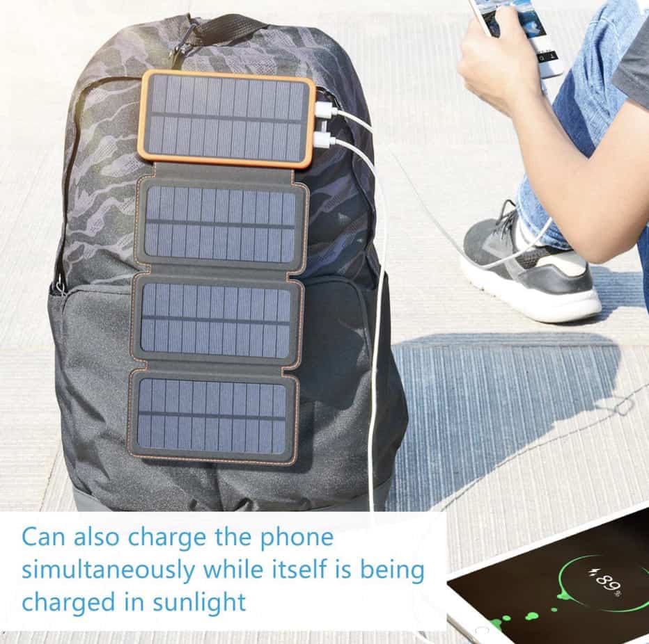 17 Best Solar Chargers for Backpacking - 2023 14 Feelle 25000mAh Solar Power Bank Display