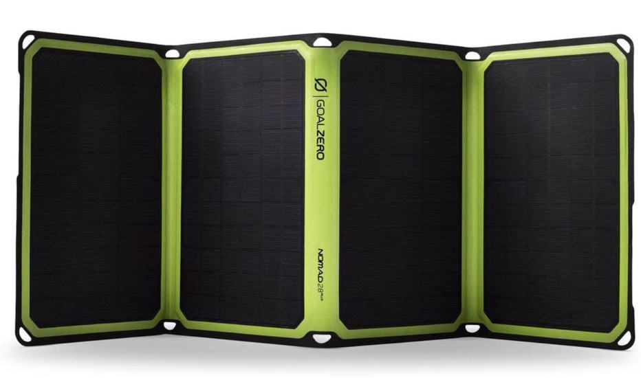 Product display A display of the Goal Zero Nomad 28 Plus Solar Panel