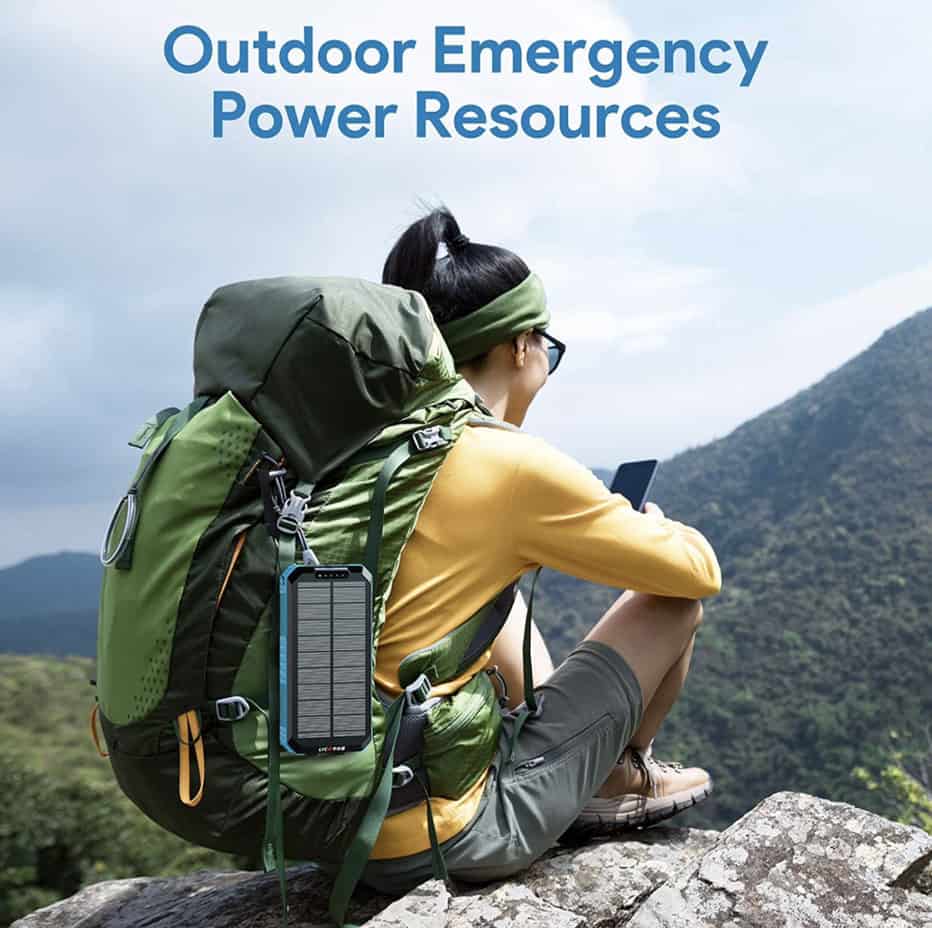 Product in use Licorne 30000mAh Solar Charger being used