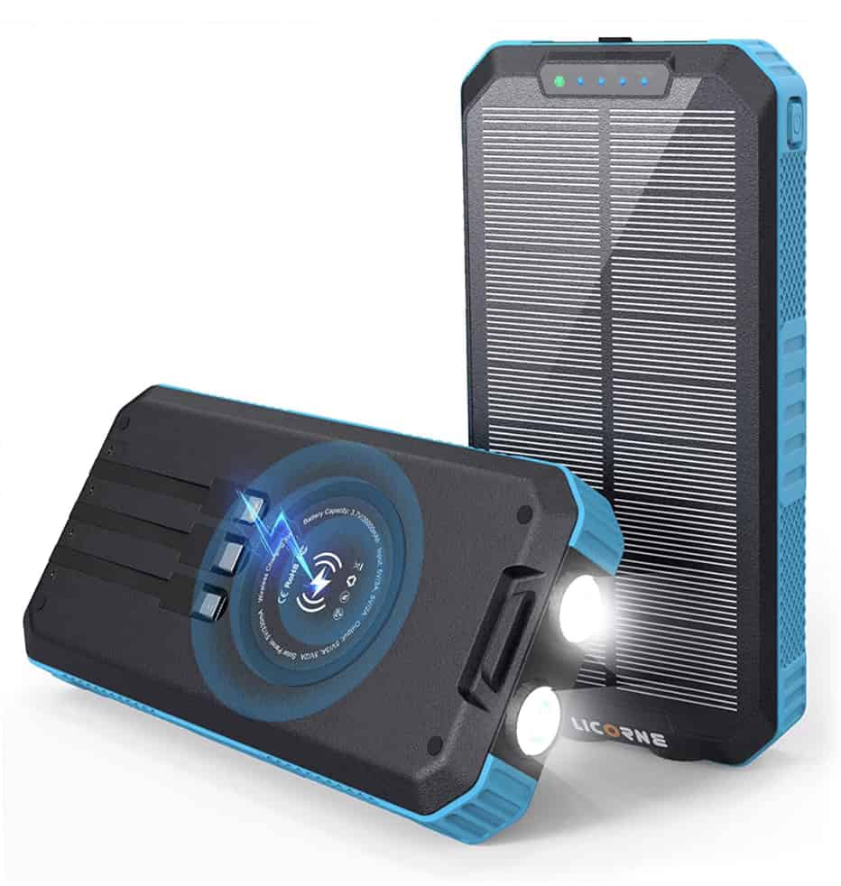 Product display A display of the Licorne 30000mAh Solar Charger