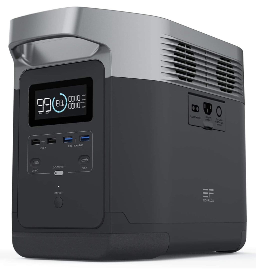 Product display A display of the EF Ecoflow DELTA portable solar generator