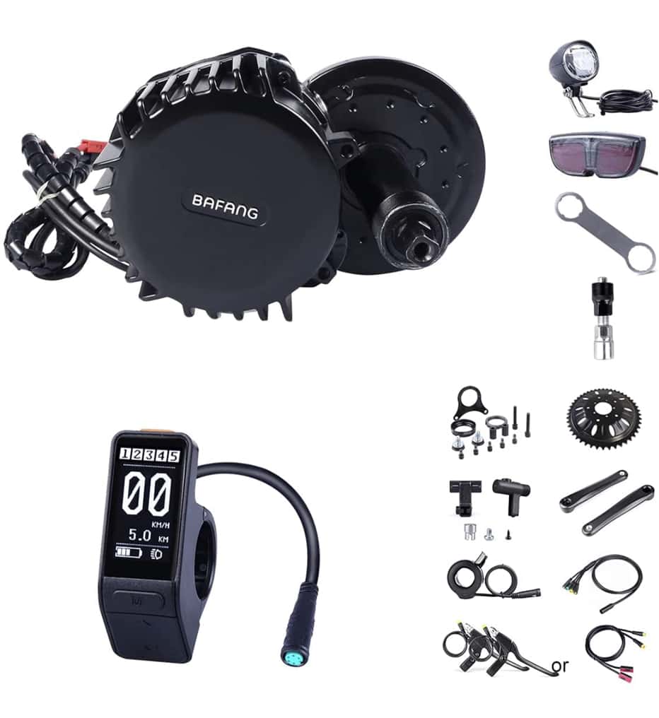 Electric Bikes For Newbies - Shop for the right bike (2023) 27 A display of A Bafang mid-frame conversion kit