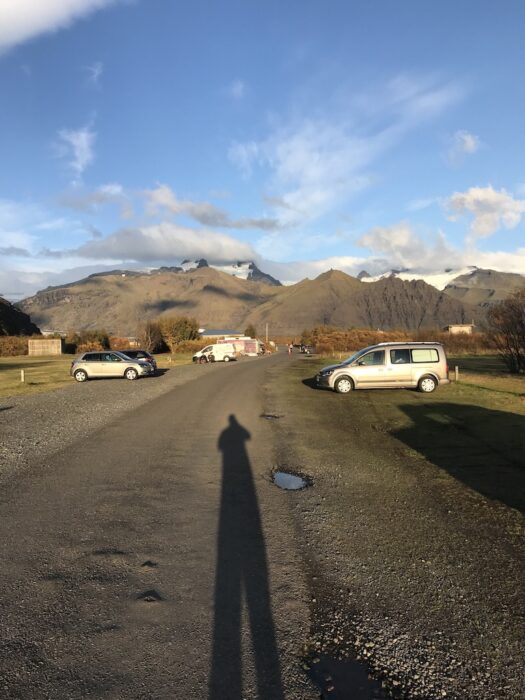 Skaftafell Campground at sunset